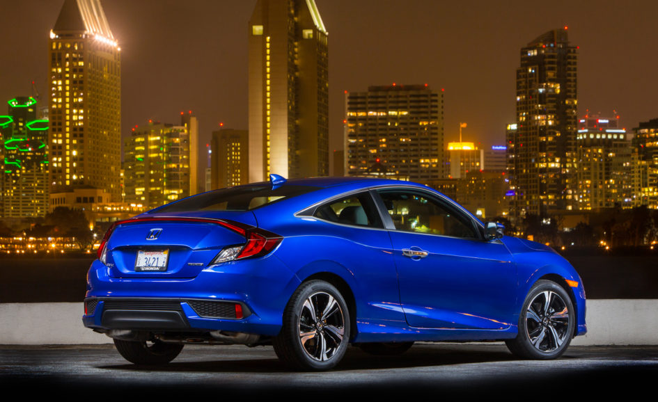 Clic Meets Sporty Introducing The All New Honda Civic Coupe 2016 Blue Honda Civic Coupe Touring Against City Nightscape